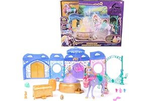 Unicorn Academy, Starglow Fountain & Stable Playset with Wildstar, Lights & Sounds, 24 Accessories, Dolls & Unicorn Toys, Gifts for Girls Ages 4 and up