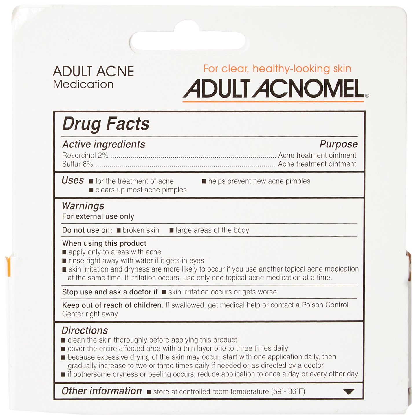 Acnomel Adult Acne Medication Cream 1.3 Oz