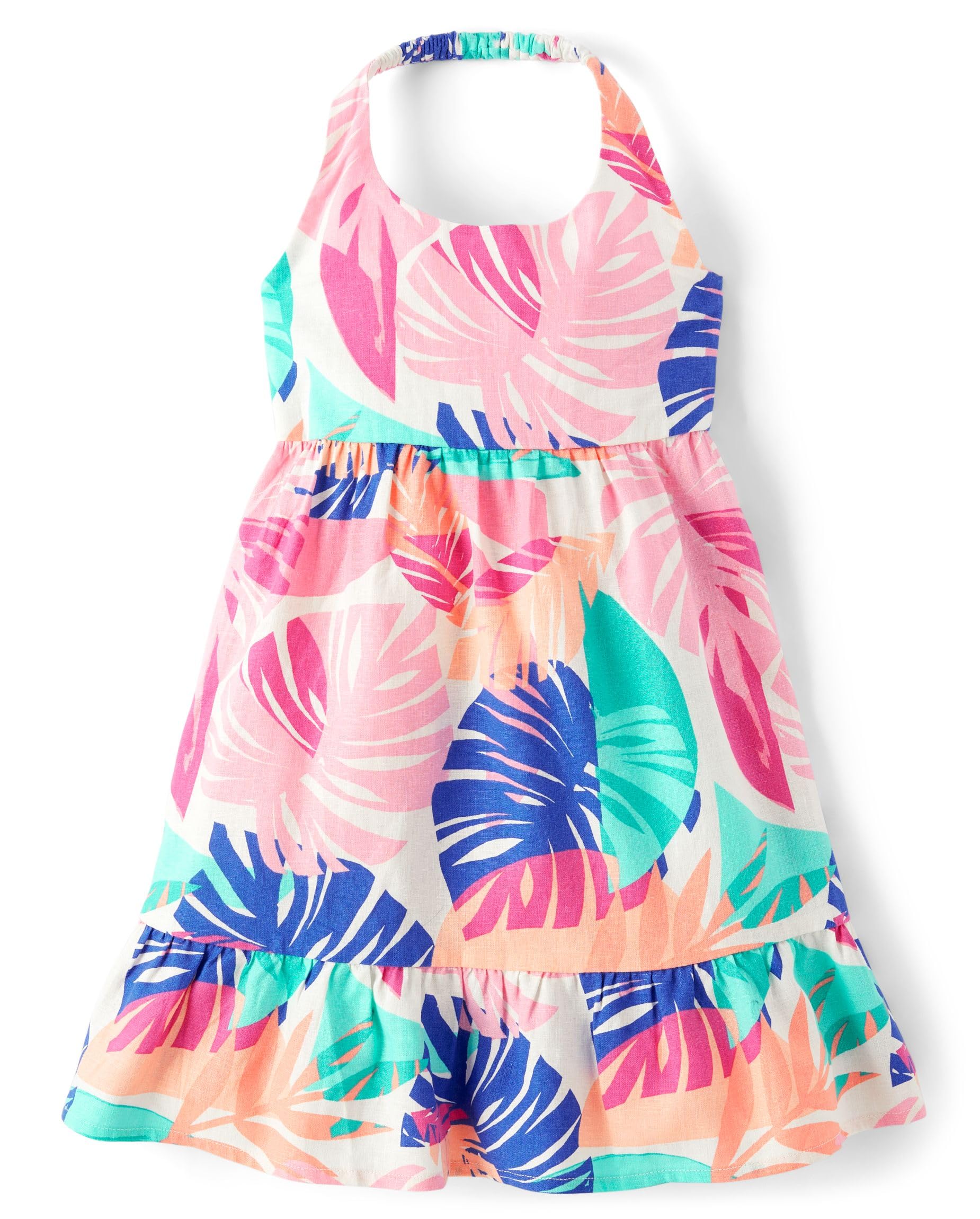 Gymboree,Girls,and Toddler Halter Top Dress,7,Tropical Palm