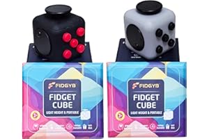 FIDGYB 2PCS Cube Fidget Stress Relief Toy for Adults & Kids, Smooth, Quiet Sensory Toy for Anxiety, Focus & ADHD Idea[BR+LGB][2PCS]