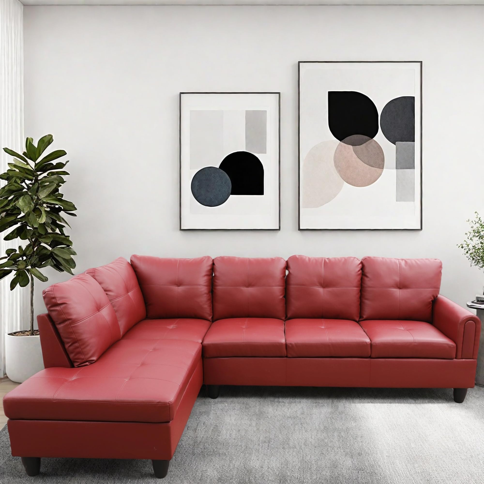GlasFlength L Shaped Couch, Modular Sectional Sofa