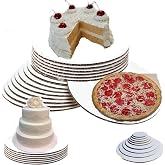 The Bakers Pantry Pizety 14 Inch Round Cake Board &ndash; White Corrugated Cardboard Circles for Cakes, Pizza &amp; Pies | Strong, Food Safe, Durable Cake Rounds (Pack of 25)