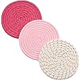 Cotton Thread Weave Hot Pads Kitchen Potholders Set 3 Pieces