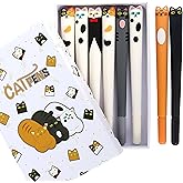 LiYiQ 8 PCS Cute Cats Design 0.38mm Gel Pens Ink Smooth Writing Pens Cat Lover Gift for Women and Girls with Gift Box Birthday Gifts Christmas Gifts for Women and Girls