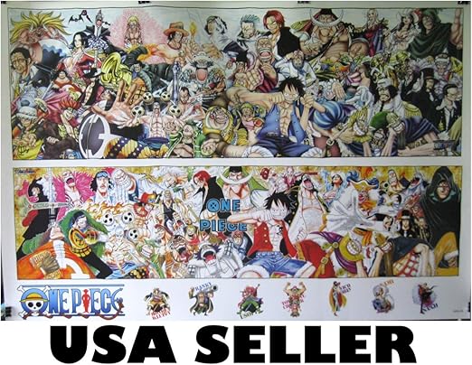 Amazon Com One Piece Manga Cartoon Character Guide Poster 34 X 23 5 Horiz Japanese Onepiece Anime Sent From Usa In Pvc Pipe Prints Posters Prints