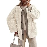 PRETTYGARDEN Women's 2026 Winter Coats Long Sleeve Button up Fuzzy Sherpa Fleece Jackets Outerwear Fall Fashion Clothes