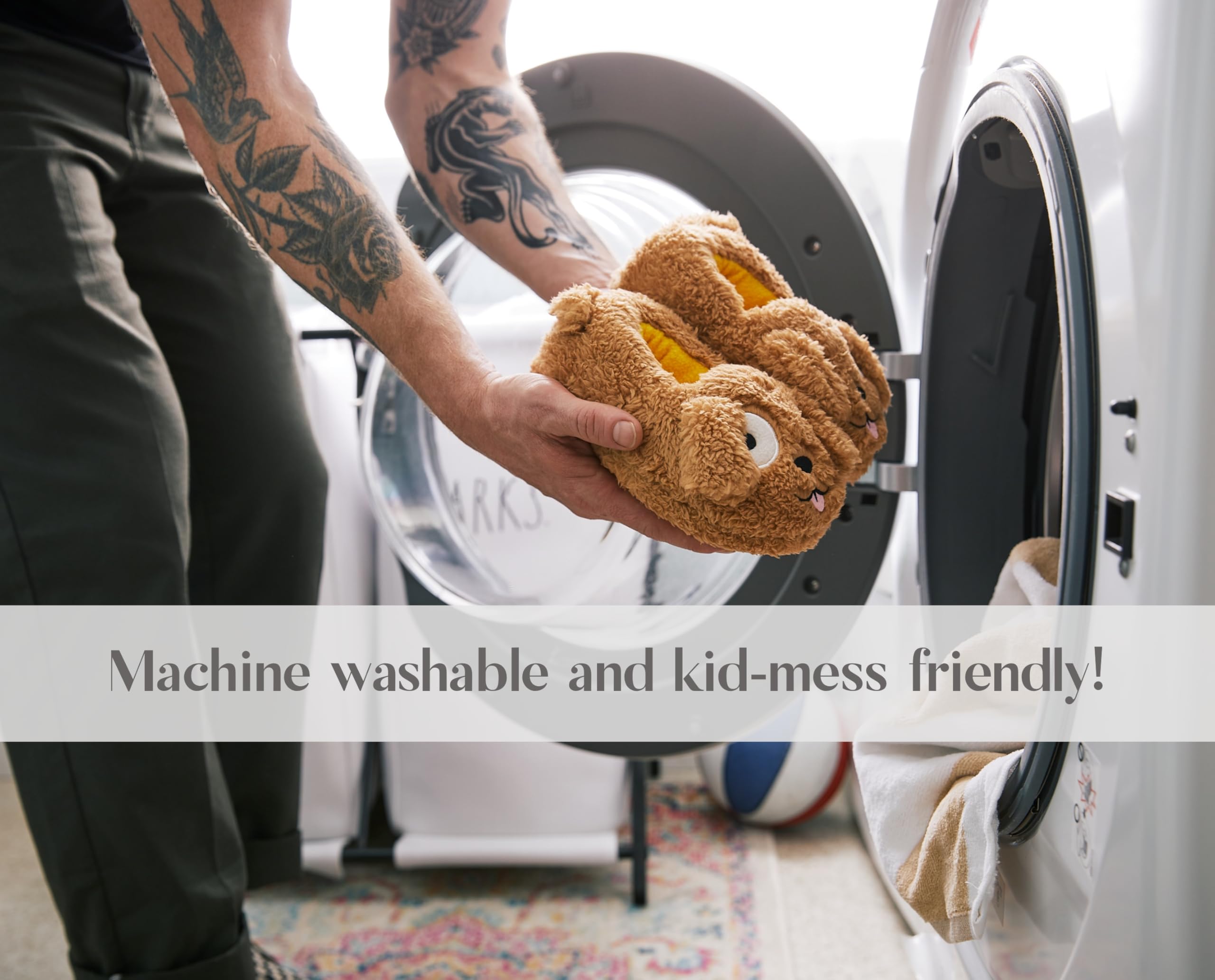 Dearfoams Unisex-Child Kids Toddlers Whimsical Animal Critter Washable Slipper