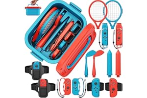 Deruitu 15 in 1 Switch Sports Accessories Bundle Set for Nintendo Switch/ OLED Games, Switch Sports Games Accessories Kit, Family Party Pack Game Accessories Set for Switch OLED Sports Games
