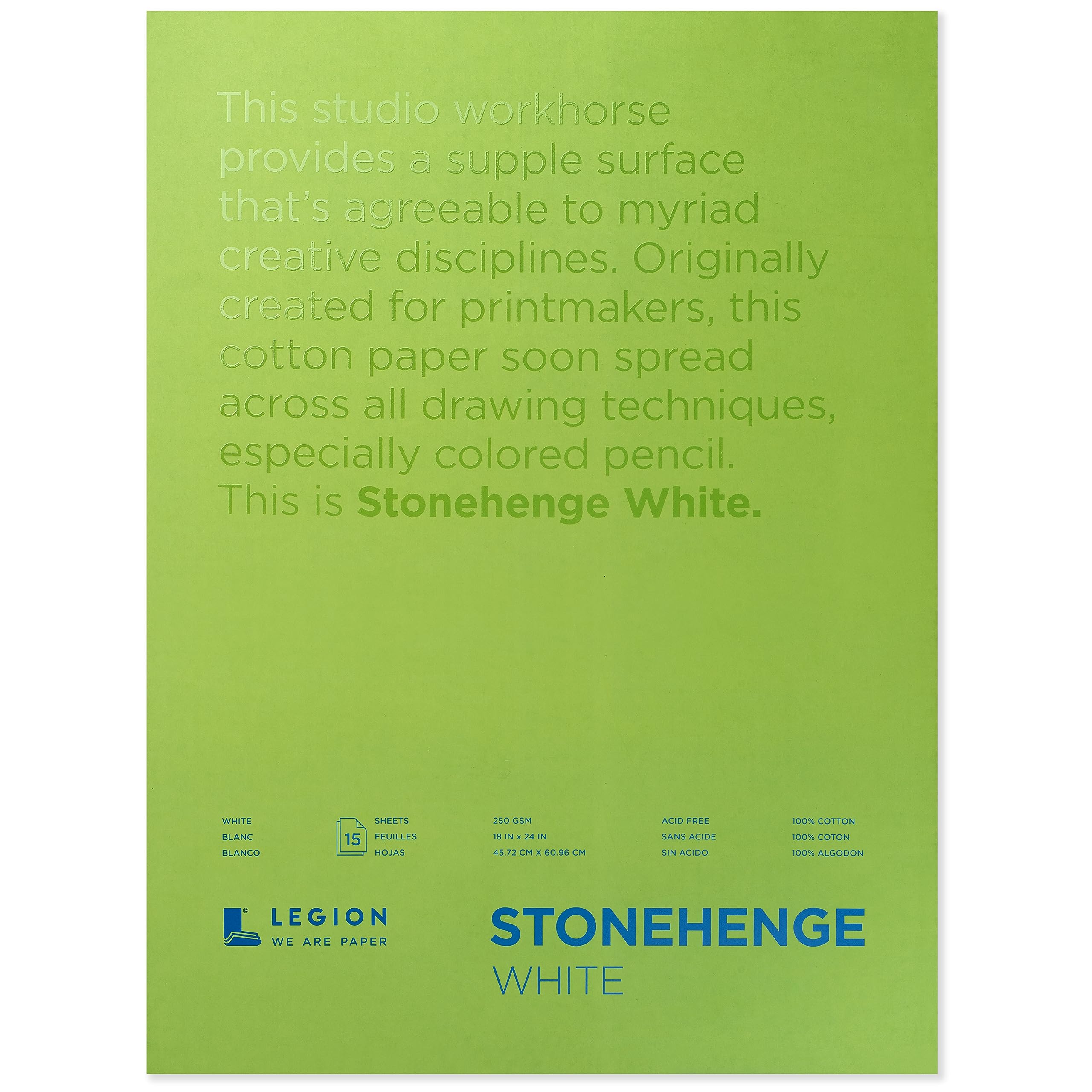 Stonehenge Paper 18X White 90LB, One Size