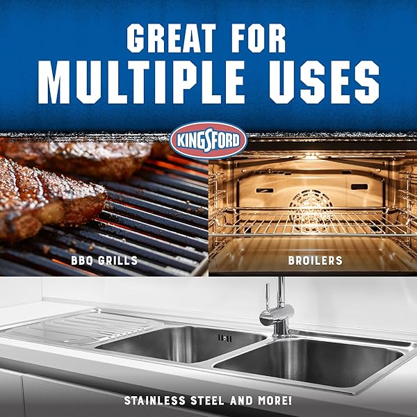 KINGSFORD GRILL CLEANER AEROSOL SPRAY 19OZ | BBQ GRILL CLEANING ACCESSORIES AEROSOL SPRAY FOR CLEANING BARBEQUE GRILLS | QUICK CLEAN 19OZ SPRAY AEROSOL FOR BARBECUE GRILLS