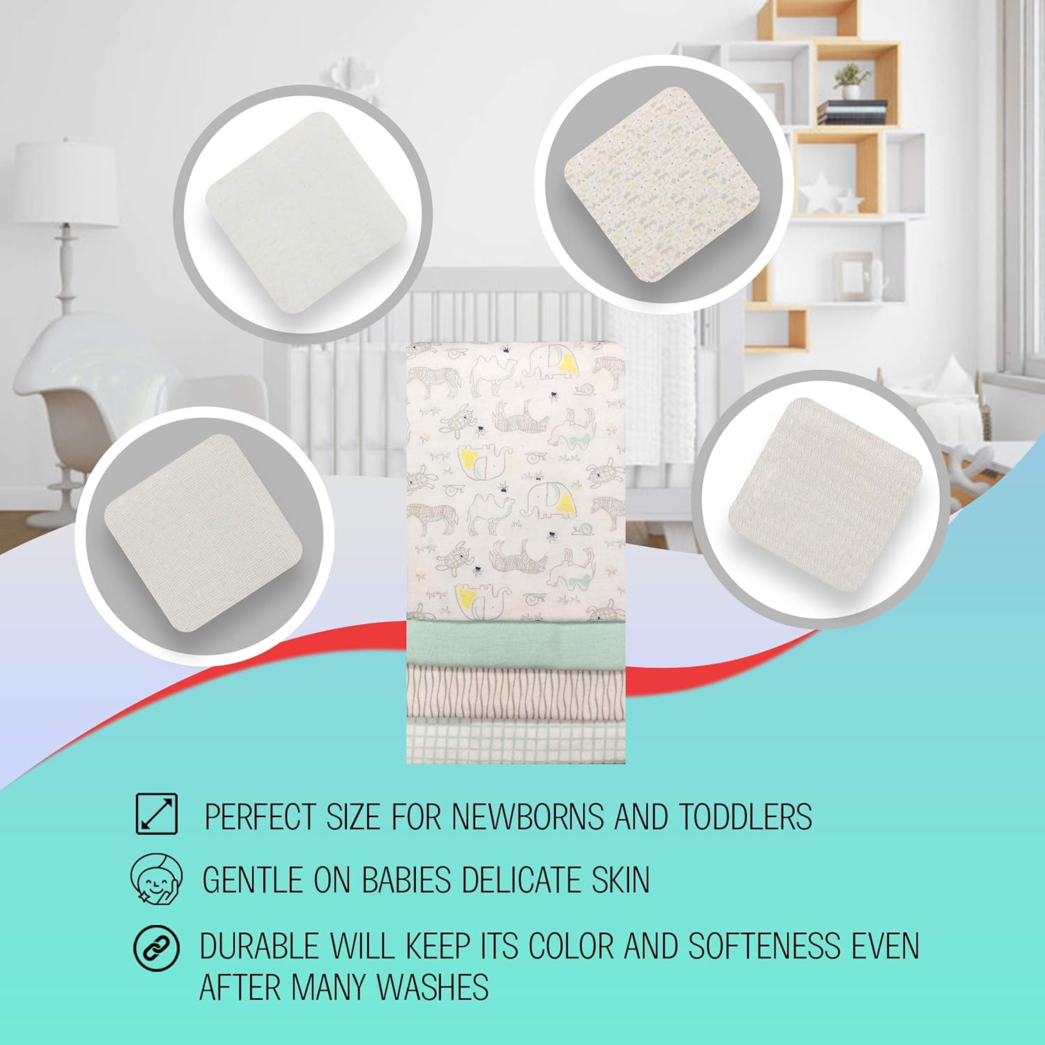 modern baby 4 pack receiving blankets