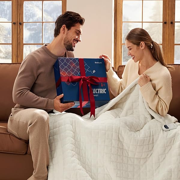 BEDSURE ELECTRIC BLANKET KING SIZE – DUAL CONTROL HEATED WEIGHTED BLANKET KING WITH 10 HEAT SETTINGS, FAST HEATING WITH 10 TIME SETTINGS (100X90 INCHES, FORMAL GRAY)