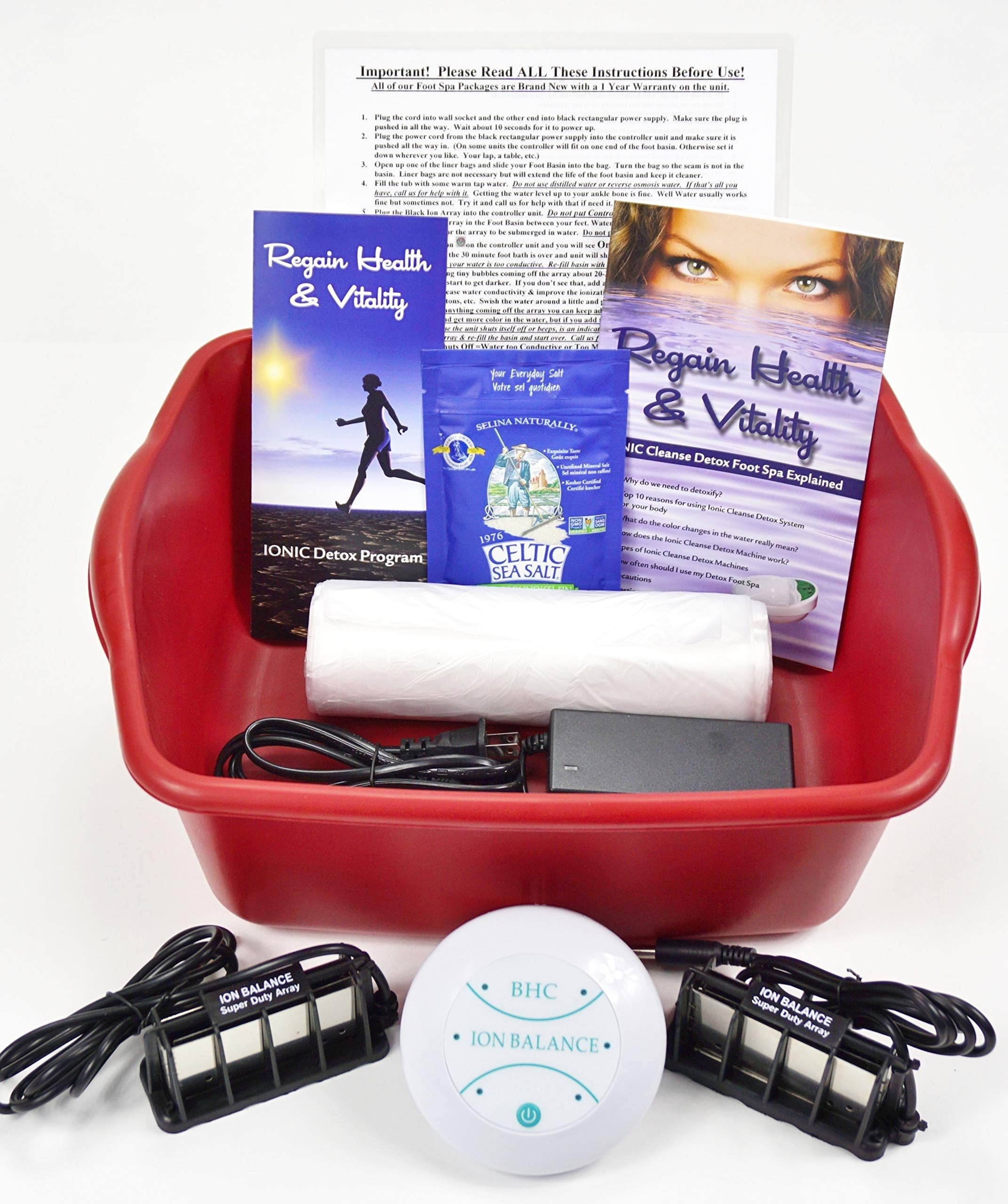 Ionic Ion Detox Foot Spa Detox Aqua Cleanse Chi Machine. 2 Stronger More Effetive. Super Duty Arrays, Reagin Health & Vitality Booklet & Brochure.