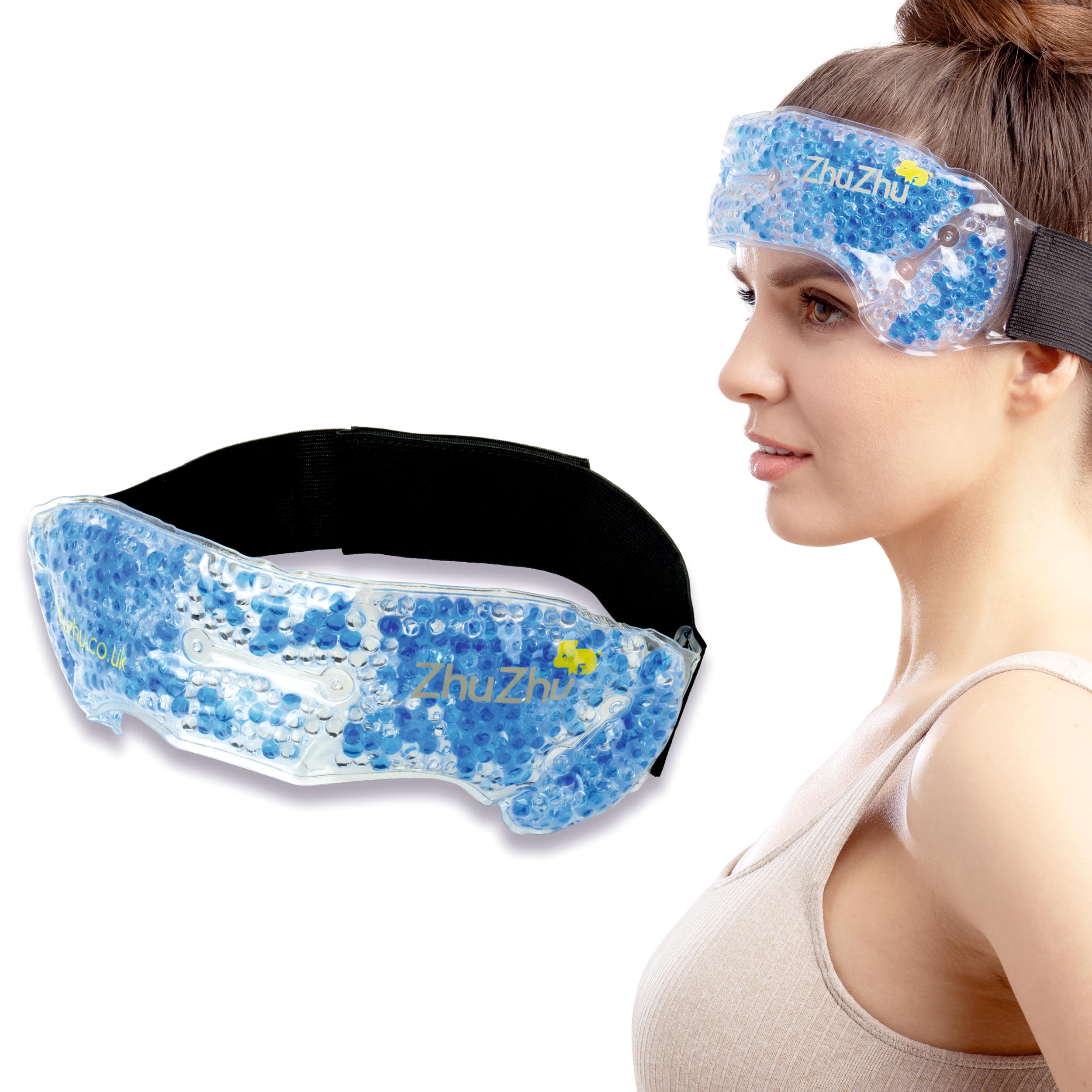Zhu-Zhu Ice Pack for Migraine Relief - Gel Head Wrap for Effective Headache Relief with Hot & Cold Therapy, Reusable and Adjustable for Optimal Comfort in Migraine and Tension Pain Management
