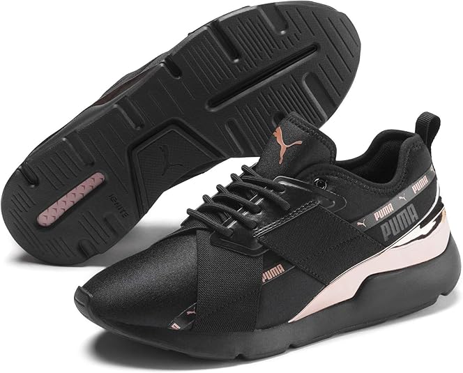 black and rose gold puma trainers