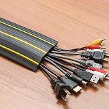 AGPTEK Floor Cable Protector 3m 3 Channels Black Yellow Warning Line view 4