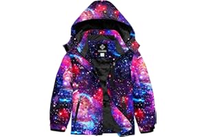 GEMYSE Girl's Waterproof Ski Snow Jacket Fleece Windproof Winter Jacket with Hood