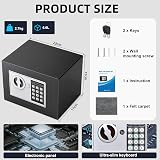 SINZUX 6.6L Digital Safe Steel Wall Safe 2 Keys 230x170x170mm Black view 3