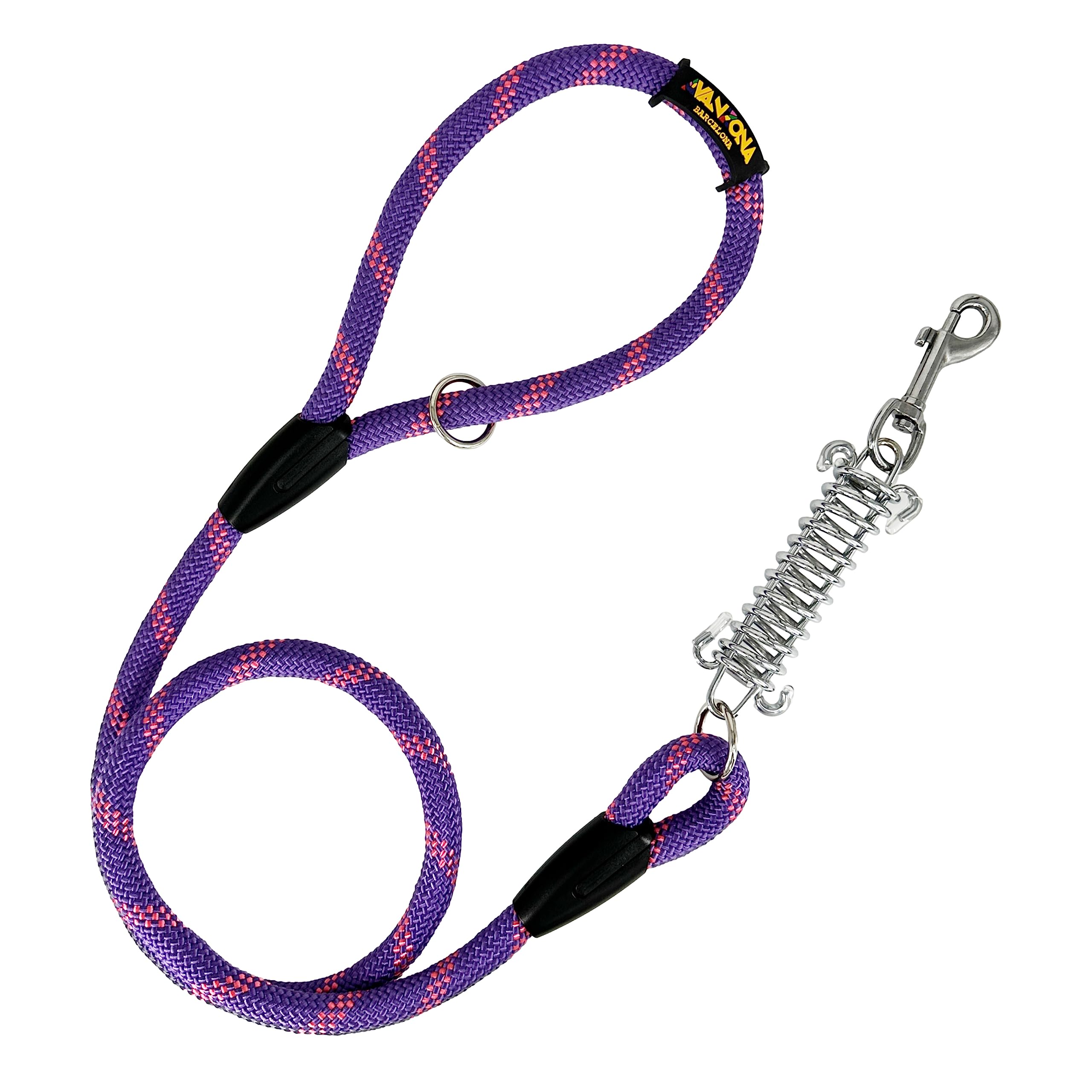 Dog Lead, Shock Absorber, Anti Pull, for Medium and Large Dogs, Made in Spain. 120cm. Violet with Pink