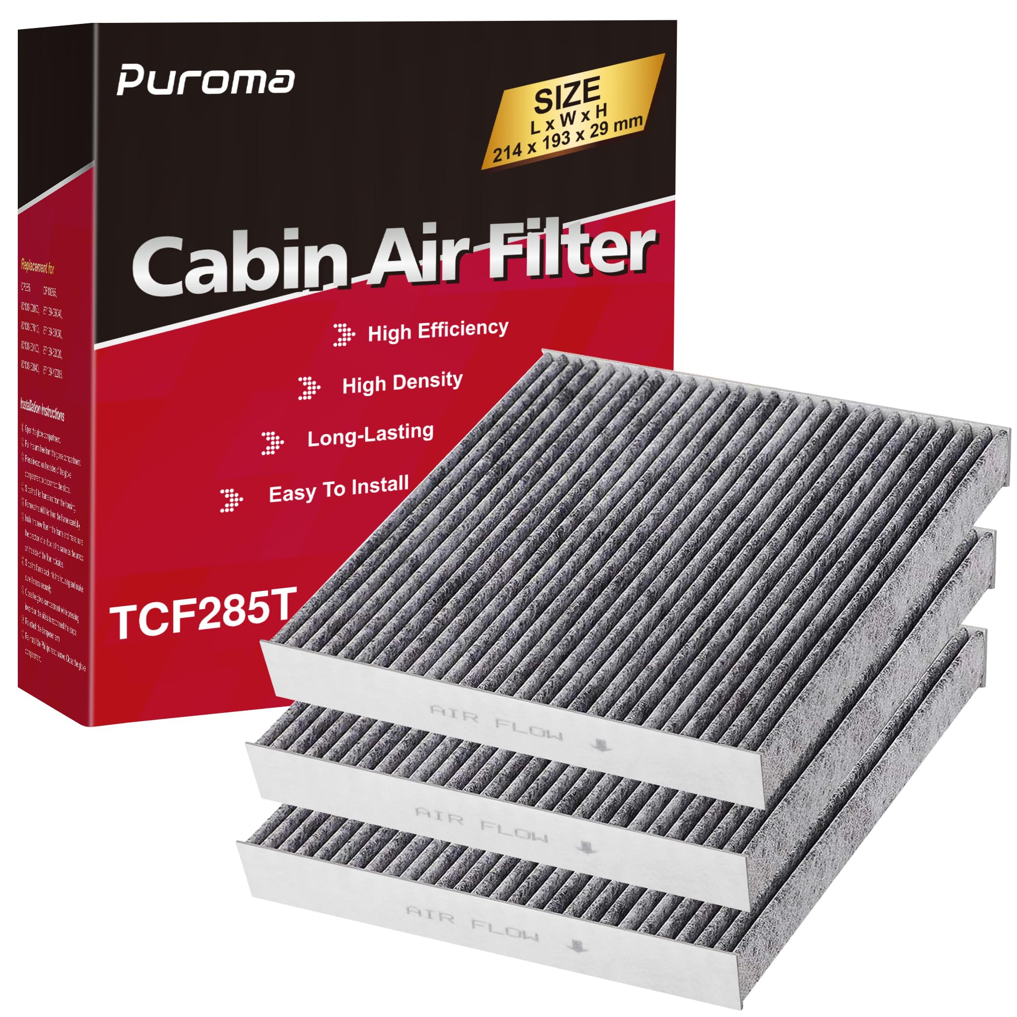 thumbnail image 2 of Fram CF10285 Fresh Breeze Cabin Air Filter With Activated Carbon - Fits Toyota Sienna, Lexus LX570 & GX460 2 of 3