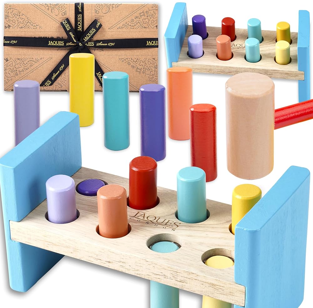Jaques of London Wooden Hammer Toy Bench for Toddlers 1 2 3 Years