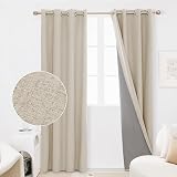 Deconovo Full Blackout Curtains Thermal Insulated 52x90 Inch Pair Linen