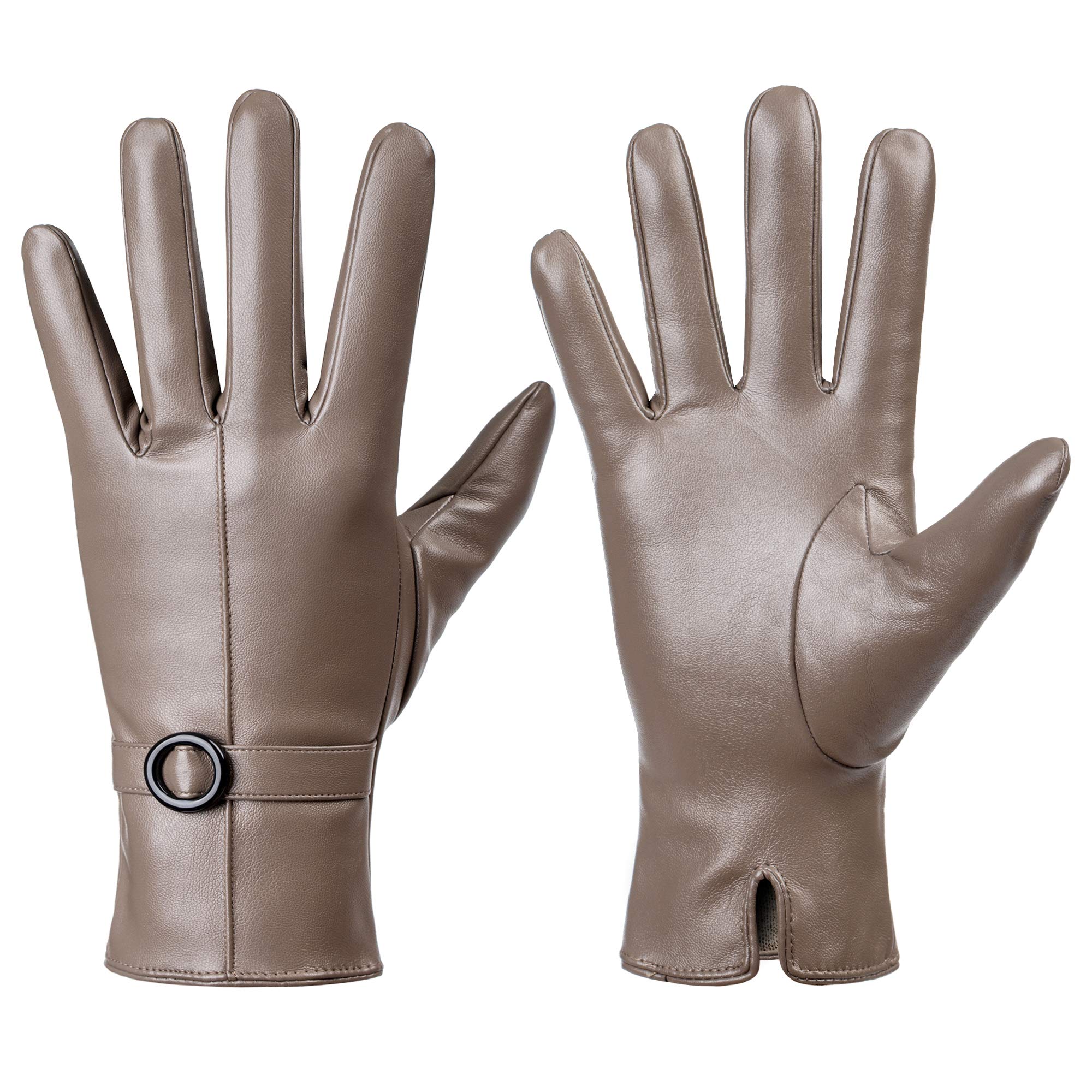 Womens Winter Leather Gloves Touchscreen Texting Warm Driving Lambskin Gloves