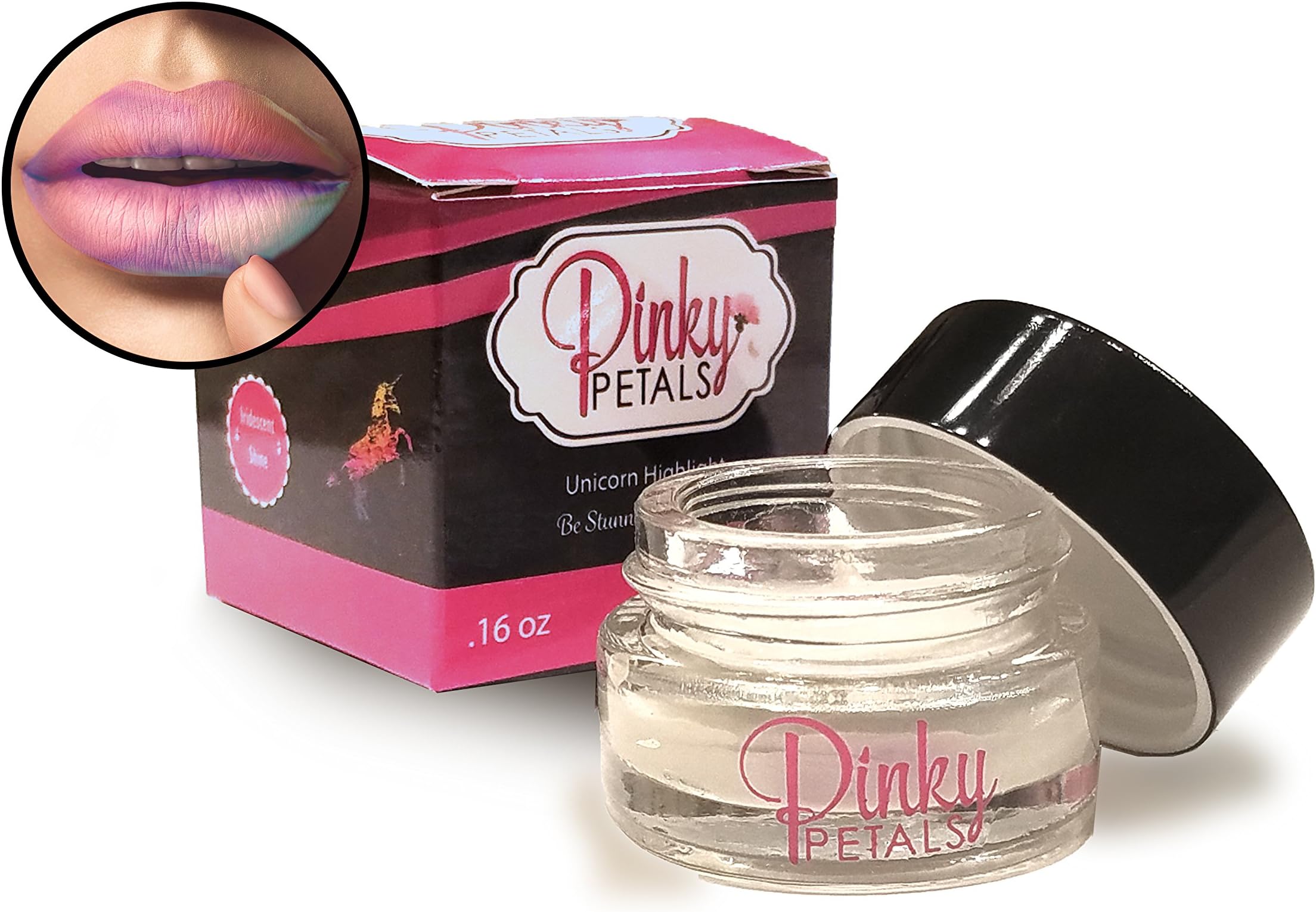 Pinky Petals Unicorn Gloss Iridescent Cream for Mermaid Lips, Matte