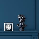 Acctim Hamilton Mantel Clock Quartz Brushed Metal Silver Glass Floating view 6