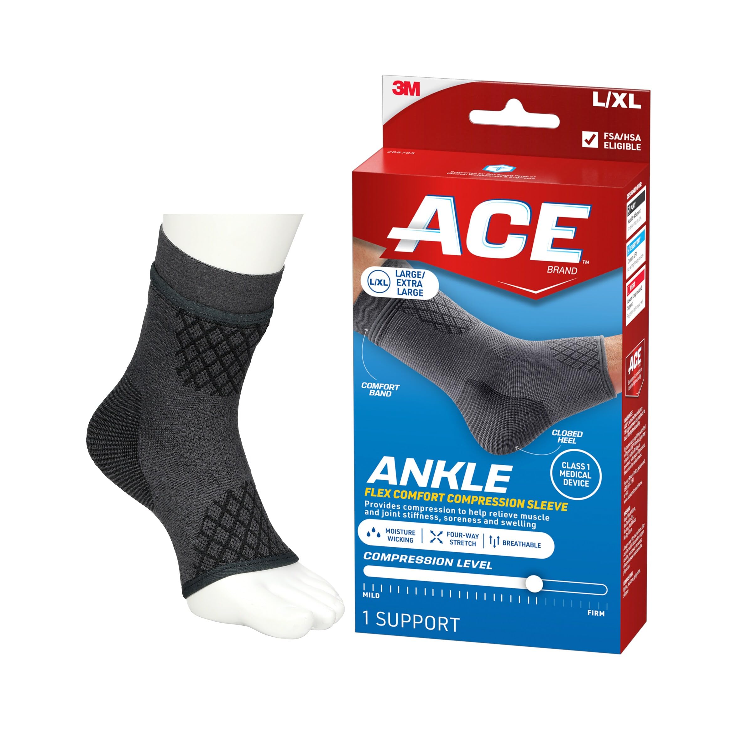 Photo 1 of ACE Brand Flex Comfort Compression Ankle Sleeve 208705, L/XL