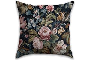 RBAFAO Vintage Floral Throw Pillow Covers, Vintage Flower Pattern Double Sided Cushion Cover, Indoor and Outdoor Home Art Decor Pillowcase for Sofa or Bedroom Decor 18x18inches (Pink Flower, 18x18inches)