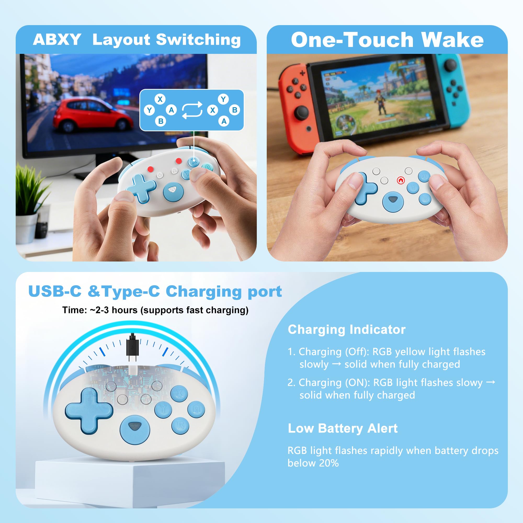 XLX 8Bitdo Micro Bluetooth Gamepad Taschenformat Mini-Controller für Switch, Android 8