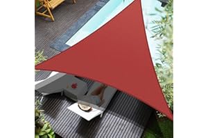 CIELO COLORIDO 20' x 20' x 20' Red Triangle Sun Shade Sail,95% UV Blockage,Water & Air Permeable, Commercial, Custom Size Accepted