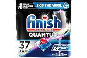 Finish - Quantum with Activblu technology - 37ct - Dishwasher Detergent - Powerball - Ultimate Clean and Shine - Dishwashing Tablets - Dish Tabs