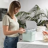 Curver 5L Ready to Collect Recycled Kitchen Bin Green Light Grey Lid view 6