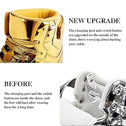 DIYJTS Kids LED Light Up Shoes, Fashion High Top
