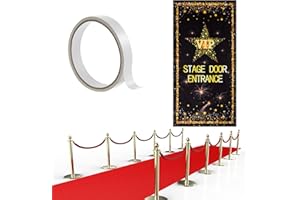 Timtin Red Carpet Runner 2.6 x 15 ft Christmas Not Slip Red Aisle Runner VIP Stage Door Entrance Cover Movie Theme Party Accessory 55 GSM Thickness with Carpet Tape for Film Carnival Wedding Decor
