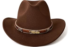 HUDANHUWEI Western Cowboy Hat Wide Brim Outdoor Fedora Hat