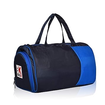 BAGX Travel kit Carry on Luggage Handbag for Sports, Gym Flight Cabin with Shoe Compartment (Blue & Black)