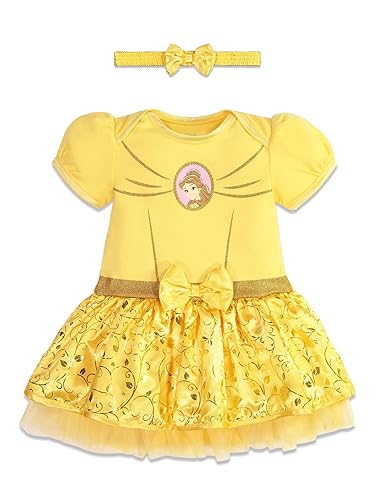 Disney Princess Belle Infant Baby Girls Cosplay Dress and Headband