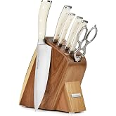 Wusthof Classic Ikon Creme 7 Piece Slim Knife Block Set (Acacia Block)