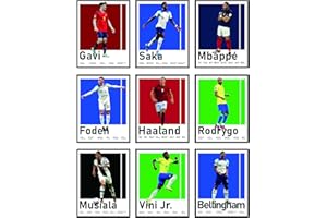 BigWig Prints Soccer Wall Art, Soccer Poster - Haaland Poster, Soccer Posters for Boys Bedroom, Erling Haaland Poster, Soccer Art, Mbappe Posters for Boys Bedroom - Set of 9 (8x10”) Unframed