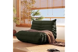 SYFERLORY Bean Bag Chair, Fireside Chair, Large Bean Bag Chair for Adults, Bean Bag Chairs for Teens with High-Resilience Foam, Non-Slip Base Floor Lounge Sofa,Living Room (Green, Single)