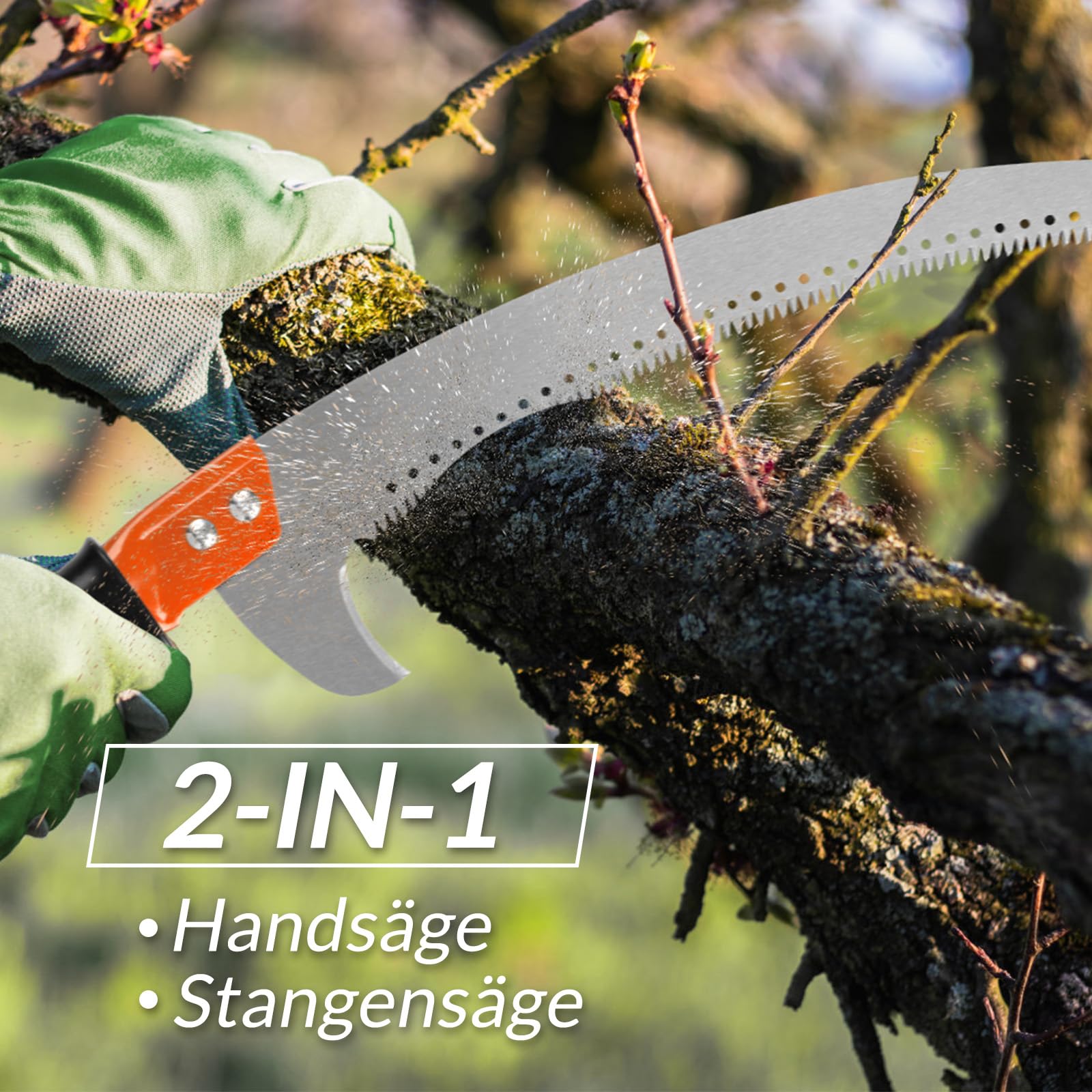 Walensee Baumsägen für Baumbeschneidung 4.3m Leichtgewichtige Manuelle Edelstahlverlängerung Hohe Baumsäge mit Klinge für Trimmer Äste Baumschneider Baumschere bei Forstwirtschaft Hof Garten Terrassen 7