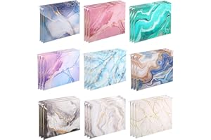 JANMINI Qeeenar 30 Pcs Marble Hanging Folders with Foil Stamping Process, Including Adjustable Tabs and Inserts, Letter Size Decorative Hanging Filing Folders for Desk Office School and Home