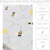 Babycurls Deluxe Anti-Roll Nappy Changing Mat Grey Bee 69x45x8cm view 3