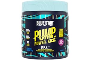 Blue Star Nutraceuticals P.P.K. Pre Workout Supplement - Energy Booster, Nitric Oxide NO2 Booster, Muscle Pumps & Hydration S