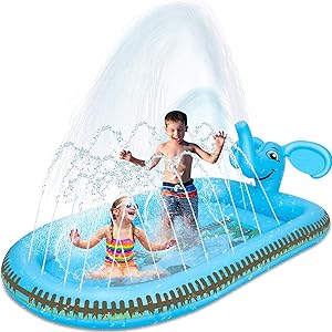 Desuccus Splash Pad Sprinkler for Kids Sprinkle & Splash Play Mat 3 in 1 Inflatable Sprinkler Pool Water Park for Kids Outdoor Water Sprinklers Preschool Toys Children Baby Toddler Pool Boys Girls