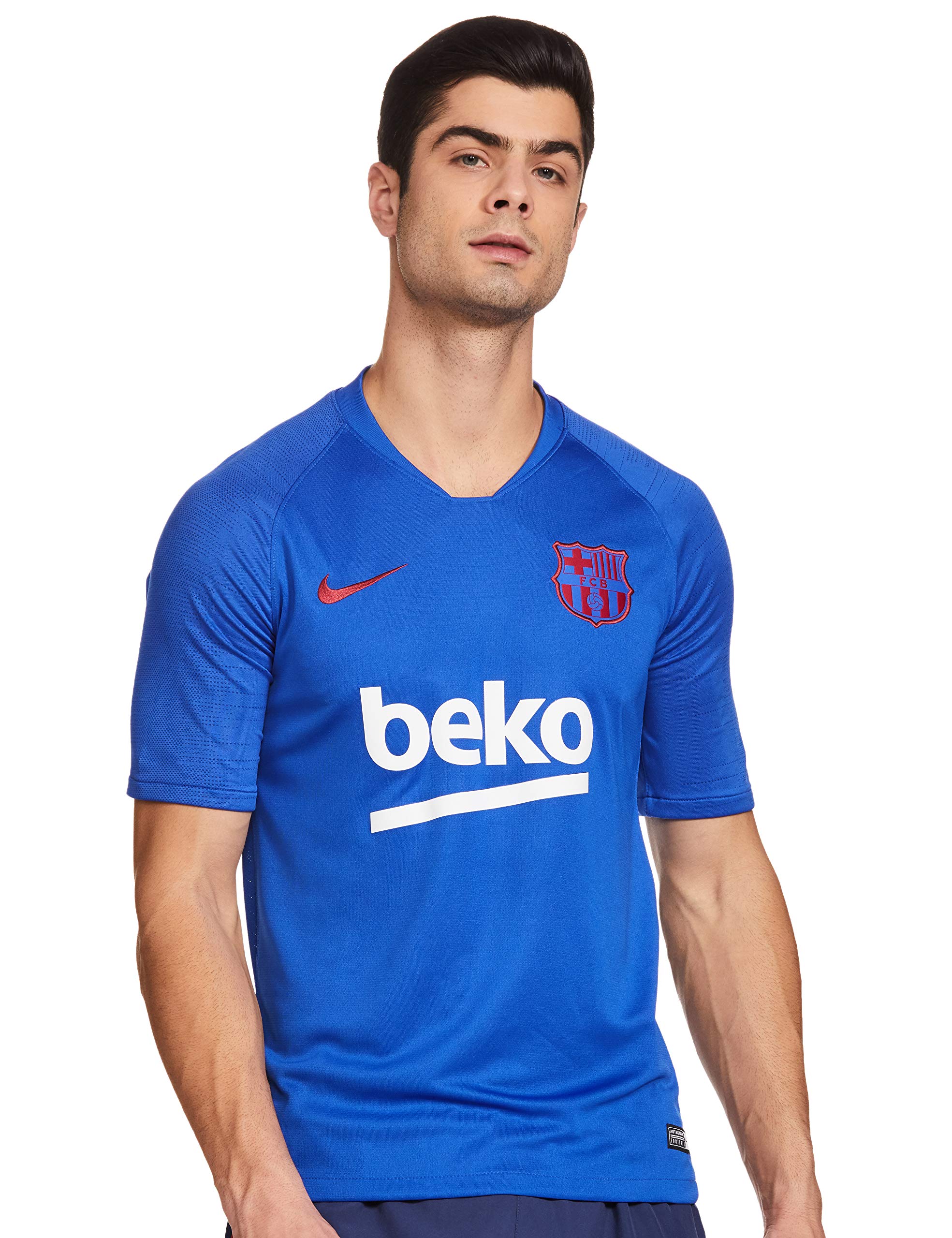 NIKE FC Barcelona Breathe Strike T-shirt Men's T-Shirt - Lyon Blue/Lyon Blue/Noble Red, X-Small