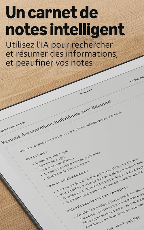 Kindle Scribe 32 Go (nouvelle génération) : écran 11" effet papier avec éclairage avant ; plus fin, léger et rapide ; écrivez dans le carnet de notes intégré, les documents et les livres